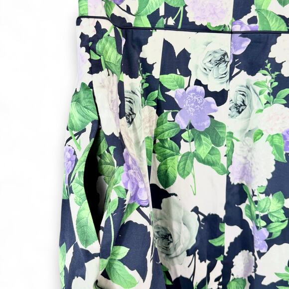 Talbots Floral Midi Dress - Navy, White, Purple, Green - Picture 7 of 8